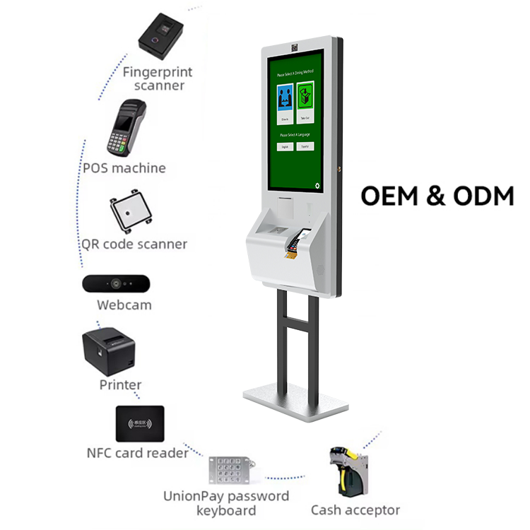 2024 New Floor Stand Touch Screen Hotel Automatic Ordering Payment Terminal kiosk for Retail Shop 3