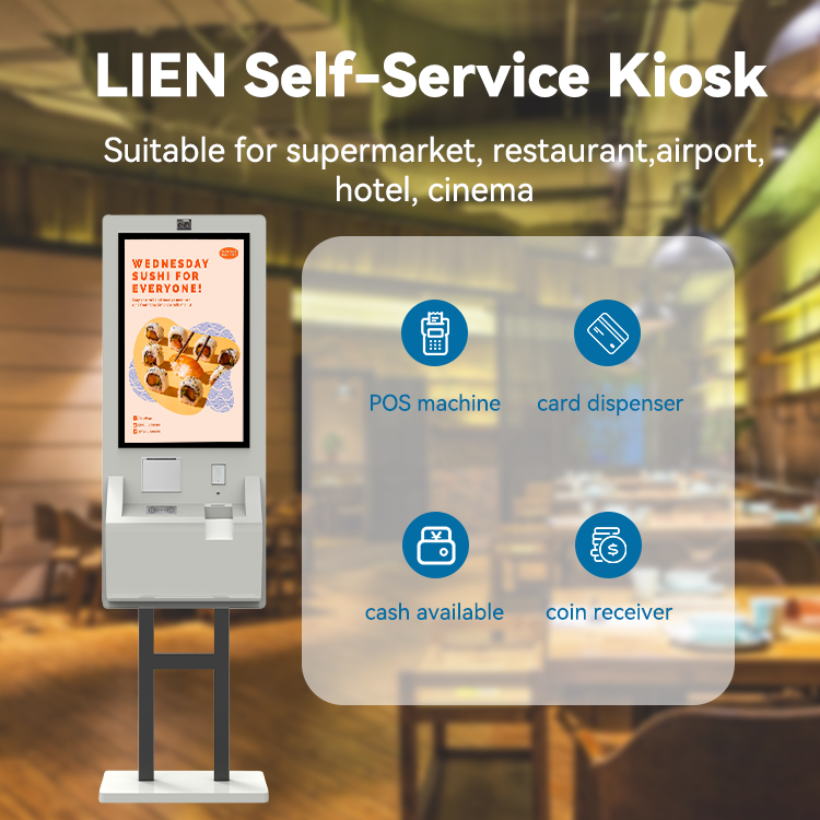 2024 New Floor Stand Touch Screen Hotel Automatic Ordering Payment Terminal kiosk for Retail Shop 7