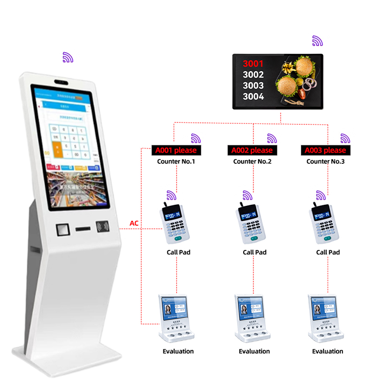 OEM ODM Touch Screen LCD Functional Self Service Payment Queue Kiosk for Shop Mall 3