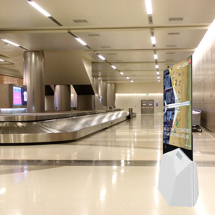 Floor Standing QLED Glass Double Sided Digital Ads Screen Digital Signal DIsplay 6