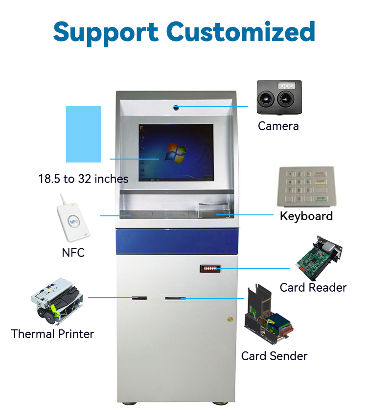 Bill Changer Payment Cash Deposit Dispenser Smart Bank VTM ATM Kiosk Solution Machine Custom Self- Service Payment Kiosk 2