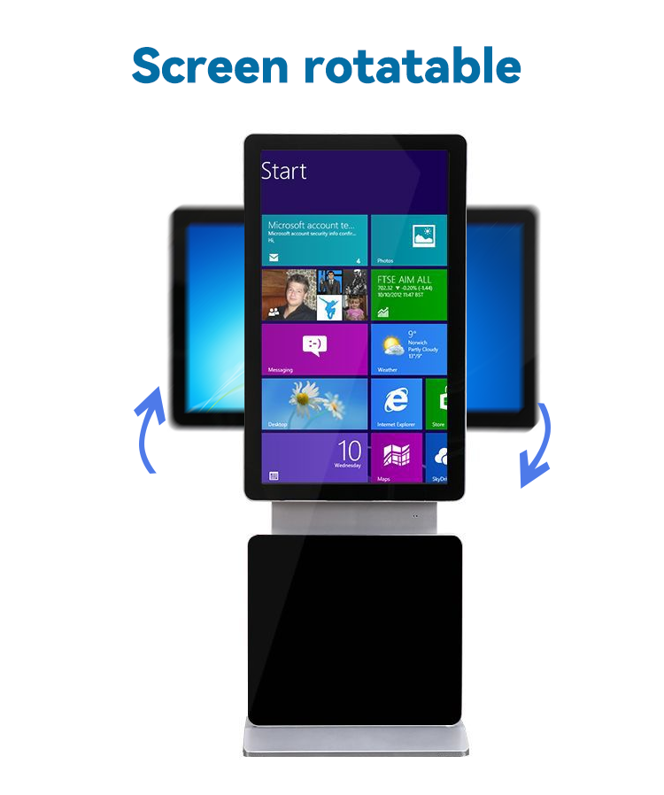 Luxuring Touch Screen All-In-One Advertising Kiosk Machine Floor Stand Rotatable 7