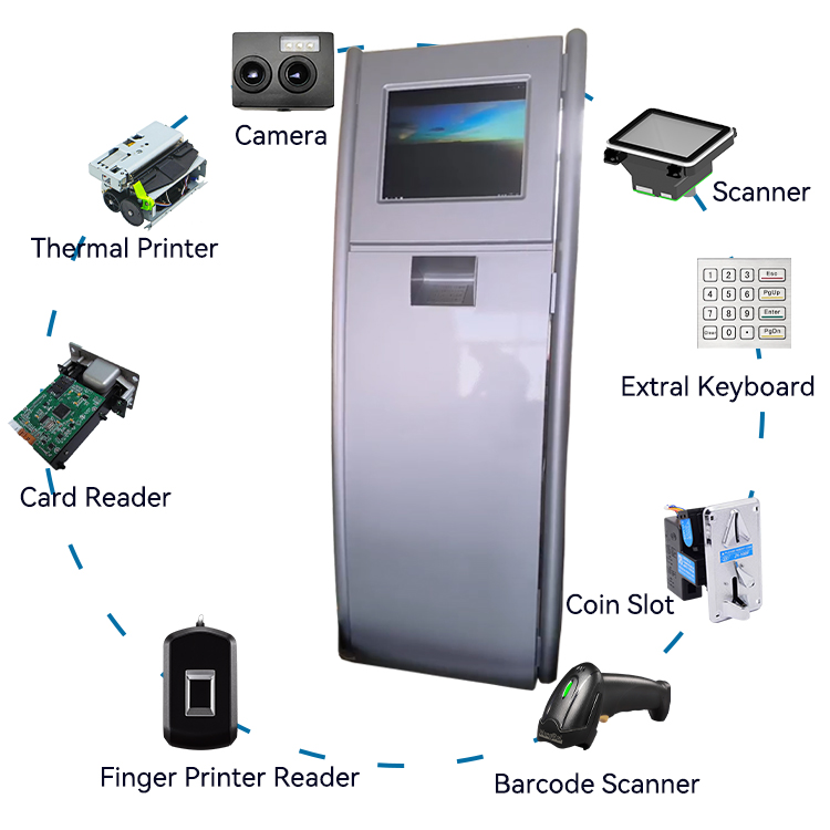 Silver Touch Screen Self-Service Kiosk with Keyboard - Ideal for Hospitals, Banks, Government Halls 6