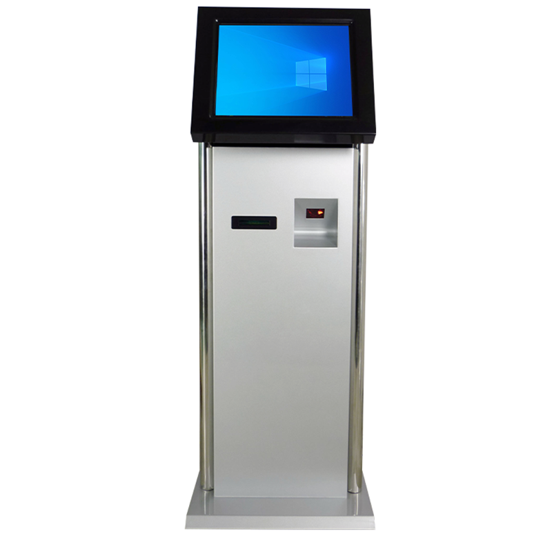 Touch Screen Ticket Kiosk With Printer And Card Reader Barcode Scanner 19"