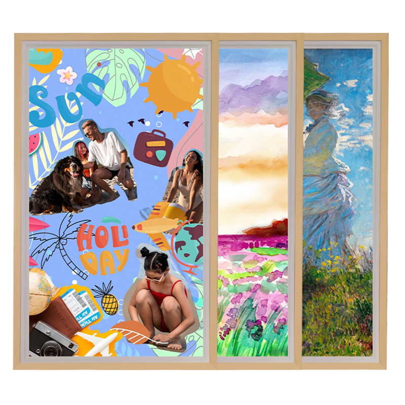 2024 New Large Screen Wall Mount Menu board Digital Photo Picture Frame Screen for Art gallery Shop Mall