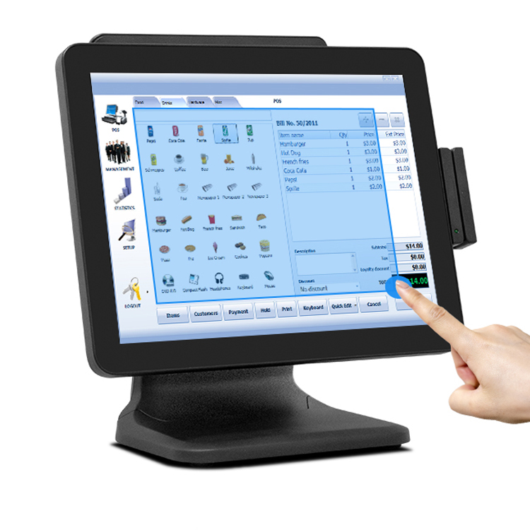 LX1518L HD Touch Screen Payment Pos System Cash Register for retail store 7