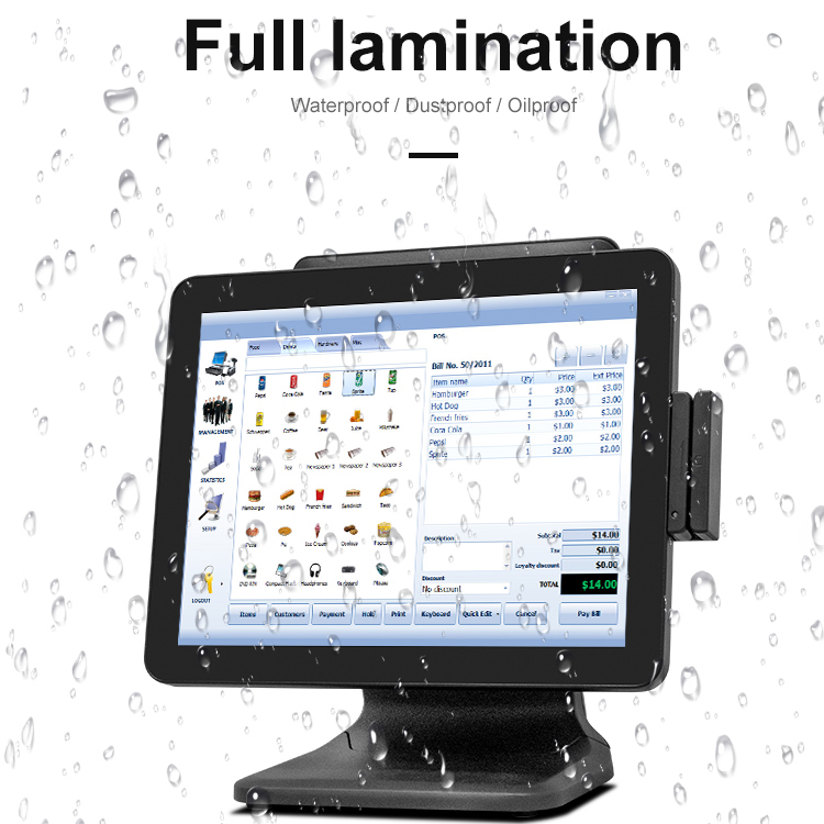 LX1518L HD Touch Screen Payment Pos System Cash Register for retail store 5