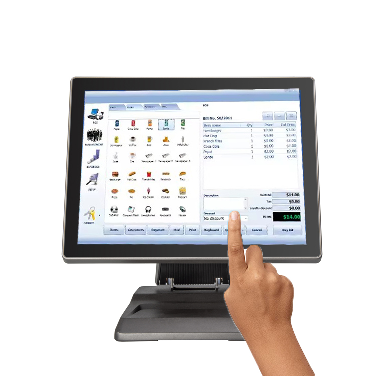 LX1503 Electronic Cash Register Lcd Touch Screen Display Register Pos Thermal POS Receipt point of sale systems 2