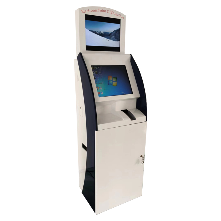 LX2038 Dual Screen Floor Standing hospital Touch Screen Self Service Top up  Payment Kiosk with POS Card reader 4
