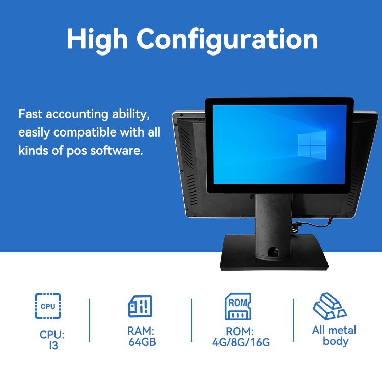 Cashless Payment Terminal cash register All In One Touchscreen Pos Systems For Restaurants 8