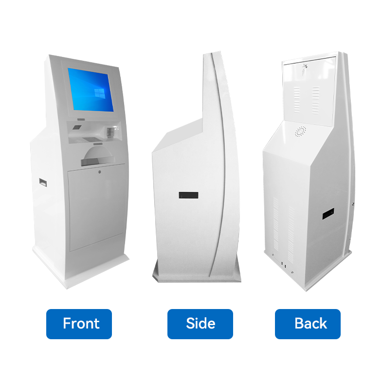 Cash Acceptor And Dispenser Payment Kiosk With Big Size Touch Screen And A4 Laser Printer 6