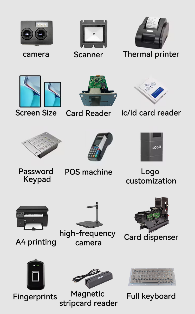 Self Ordering Touch Screen Printer Payment bill cash acceptor smart payout smart ticket concert ticket machine 3