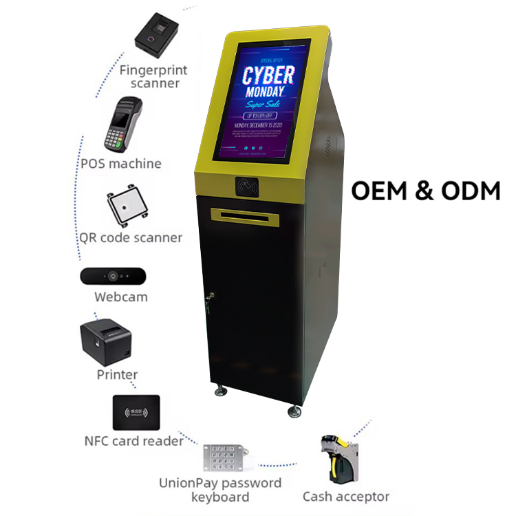 Self-Service Touch Screen Cash Recycler Kiosk Qr Code Scanner with Currency Exchange Payment Machine for Financial Equipment 4