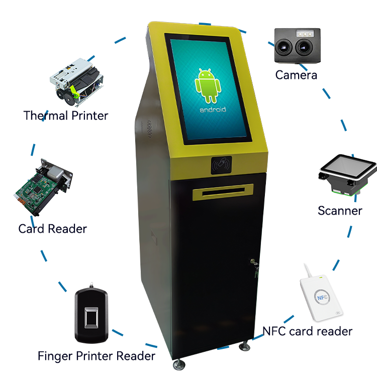 Customizable ODM Touch Screen Payment Self Service CheckOut Cash Register Kiosk With Cash Recycler 5