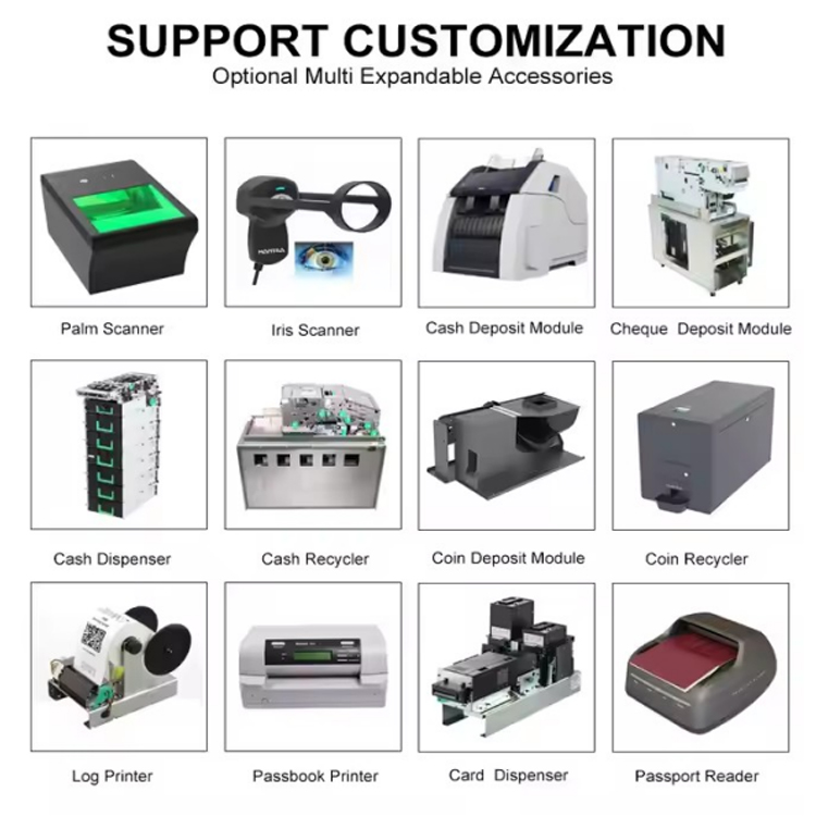 Automatic cash dispenser Self cashier withdraw machine deposit bill acceptor Crypto ATM BTM payment kiosks 7