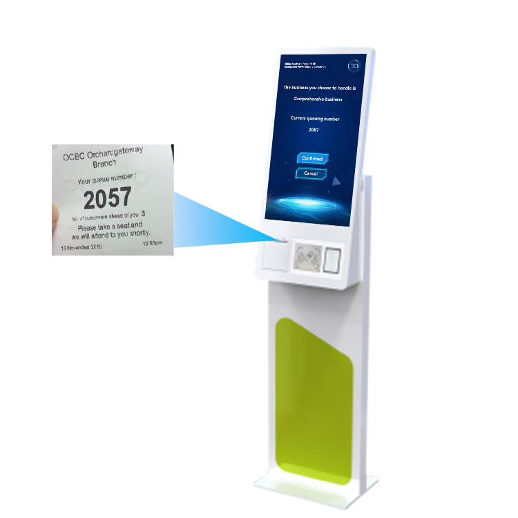 Customized Queue Kiosk Queue Management System Kiosk Number Calling Kiosk With Ticket Dispenser