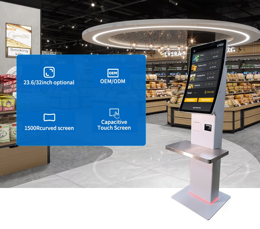 32 inch full HD Touch Screen Android Self Service Ordering Kiosk for Smart Restaurant and Supermarket free floor standing 9