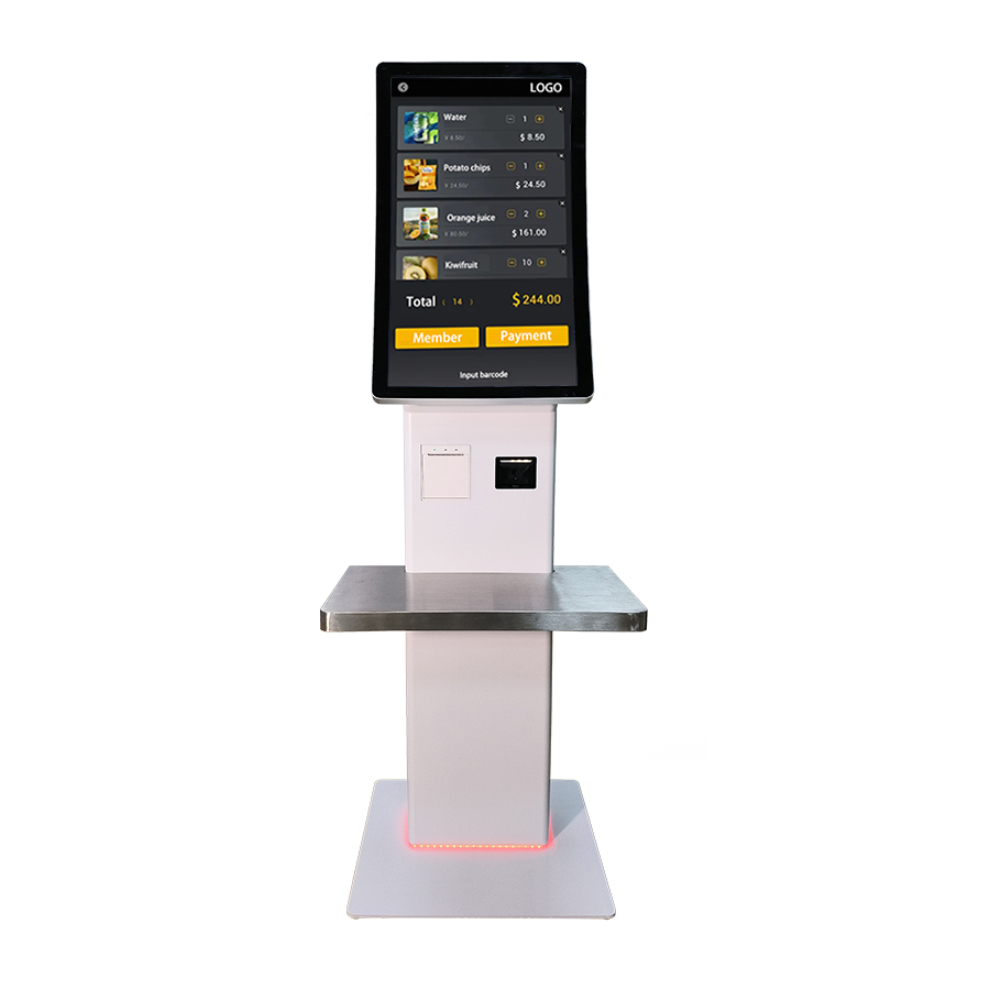 Touch Screen Floor Standing Self-checkout Machine Kiosk Machine Service Payment Self Checkout Kiosk For Supermarket