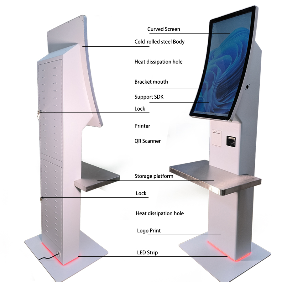 32 inch Touch Screen Self payment Android Wi-Fi Stand Kiosk Pos with 80MM thermal Printer Self-checkout Machine for Supermarket 9