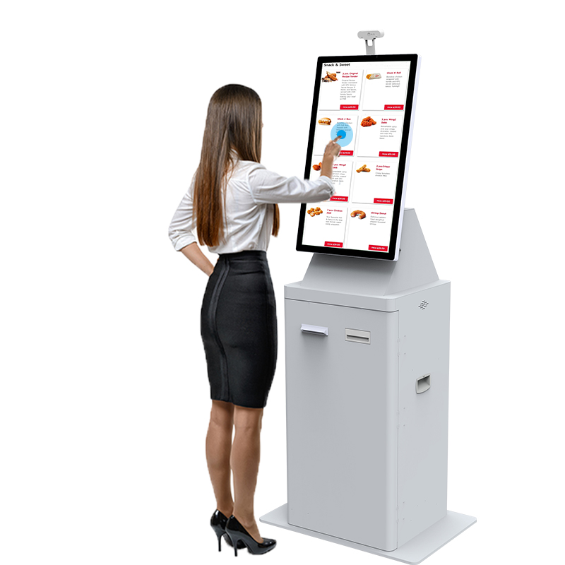 Hotel Kiosk 21.5" Bill Payment Ticket Kiosk Self Check in Passport Scanner Card Dispenser Kiosk Cash Recycler Machine