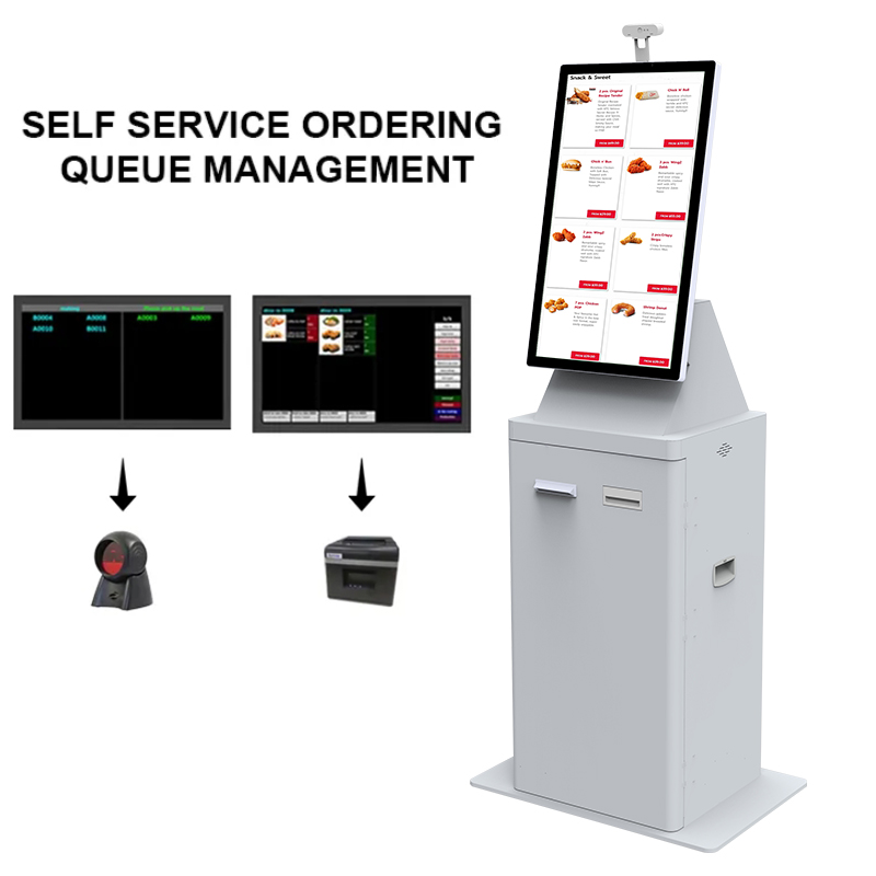 Hotel Kiosk 21.5 Bill Payment Ticket Kiosk Self Check in Passport Scanner Card Dispenser Kiosk Cash Recycler Machine 4
